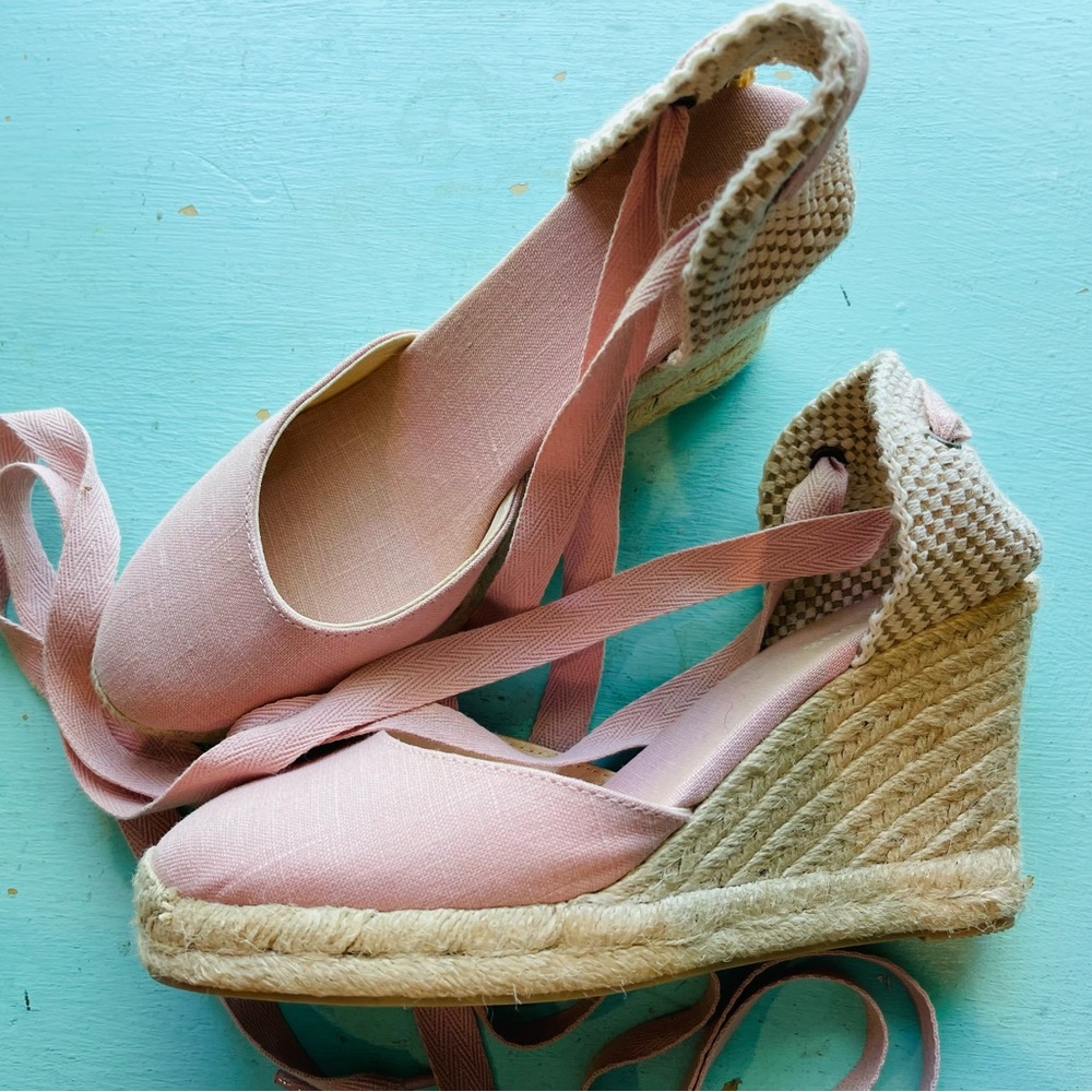 Soludos wedges size 6.5, light pink